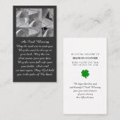 Carte De Visite Geometric Design Irish Blessing White Gray  (Devant / Derrière)