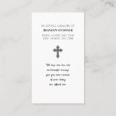 Carte De Visite Geometric Design St Francios Prayer White Gray (Dos)