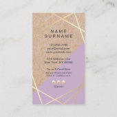 Carte De Visite GeometricGold Lavender Loyauté d'impression Kraft (Dos)