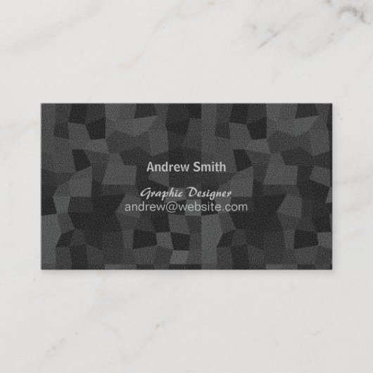Carte De Visite Géométrie Abstraite moderne en noir et gris (Devant)