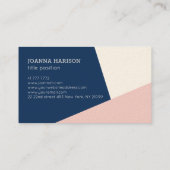 Carte De Visite Géométrie Bleu Et Rose (Dos)