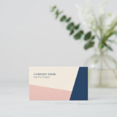 Carte De Visite Géométrie Bleu Et Rose (Debout devant)