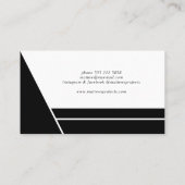 Carte De Visite Géométrie minimale moderne en noir et blanc (Dos)
