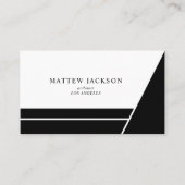 Carte De Visite Géométrie minimale moderne en noir et blanc (Devant)