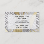 Carte De Visite Géométrie moderne chic noir faux or blanc (Dos)