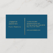 Carte De Visite Géométrie moderne Gold Bleu (Dos)