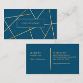 Carte De Visite Géométrie moderne Gold Bleu (Devant / Derrière)