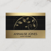 Carte De Visite Géométrie sacrée - Branche spirale dorée (Devant)