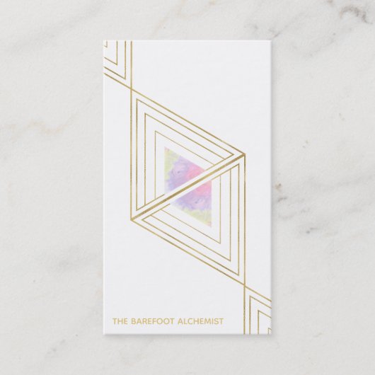Carte De Visite *~* Géométrie sacrée Géométrie Or Triangles Boho A (Devant)