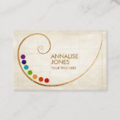 Carte De Visite Géométrie sacrée Spirale dorée -Chakras (Devant)