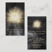 Carte De Visite *~* Géométrie Sacrée. Totem doré des rayons lumine (Devant / Derrière)