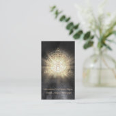 Carte De Visite *~* Géométrie Sacrée. Totem doré des rayons lumine (Debout devant)