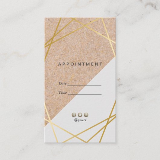 Carte De Visite GéométrieGold KraftImprimer le rendez-vous gris ve (Devant)