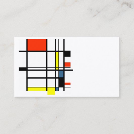 carte de visite géométrique à la Mondrian (Devant)