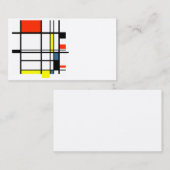 carte de visite géométrique à la Mondrian (Devant / Derrière)