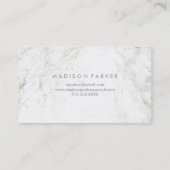 Carte De Visite Géométrique argenté moderne sur le marbre blanc (Dos)