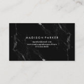 Carte De Visite Géométrique argenté moderne sur le marbre noir (Dos)