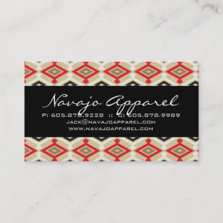 Carte de visite géométrique Aztec Motif rouge