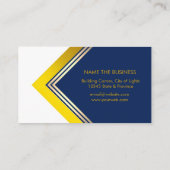 Carte De Visite Géométrique Bleu Or Professionnel (Dos)