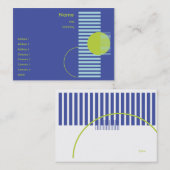 Carte De Visite Géométrique bleu - potelé (Devant / Derrière)