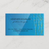 Carte De Visite Géométrique bleue | Lignes d'or (Devant)