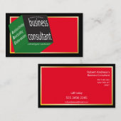 Carte De Visite Géométrique Business Consultant Cube Noir Extraord (Devant / Derrière)