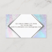 Carte De Visite Géométrique, Cadre, Confetti, Ciseaux, Holographiq (Dos)