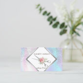 Carte De Visite Géométrique, Cadre, Confetti, Ciseaux, Holographiq (Debout devant)