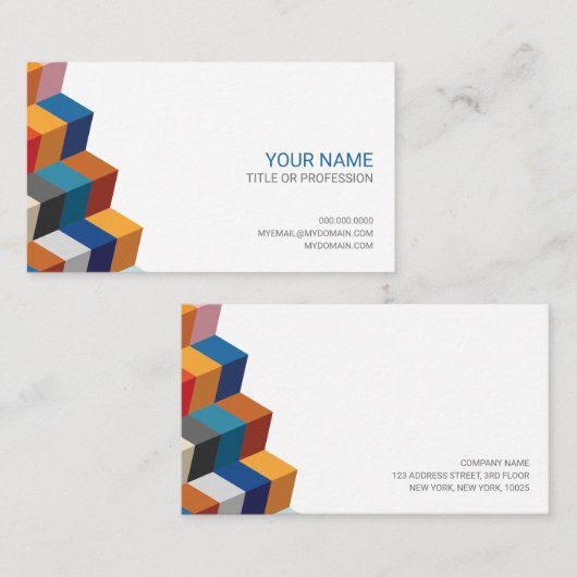 Carte de visite géométrique coloré (Devant / Derrière)