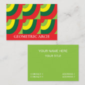Carte De Visite Géométrique Coloré Moderne (Devant / Derrière)