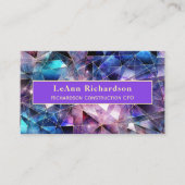 Carte De Visite Géométrique cosmique avec lignes d'or (Devant)