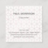 Carte de visite géométrique de cuivre de carré de (Dos)