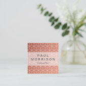 Carte de visite géométrique de cuivre de carré de (Debout devant)