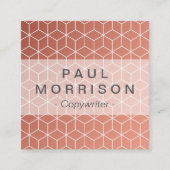 Carte de visite géométrique de cuivre de carré de (Devant)