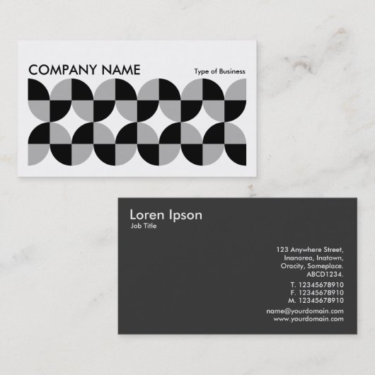 Carte de visite géométrique long horizontal v010 (Devant / Derrière)