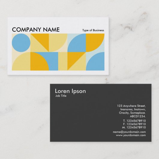 Carte De Visite Géométrique longue horizontale v02 (Devant / Derrière)