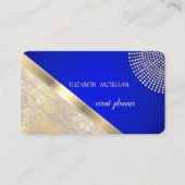 Carte De Visite Géométrique moderne, Abstrait Faux Gold Royal Blue (Devant)