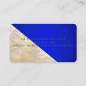 Carte De Visite Géométrique moderne, Abstrait Faux Gold Royal Blue (Dos)