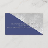 Carte De Visite Géométrique Moderne Chic, Abstrait Gris, Bleu (Dos)