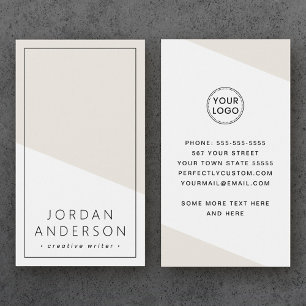 Carte de visite géométrique moderne clair brun bru