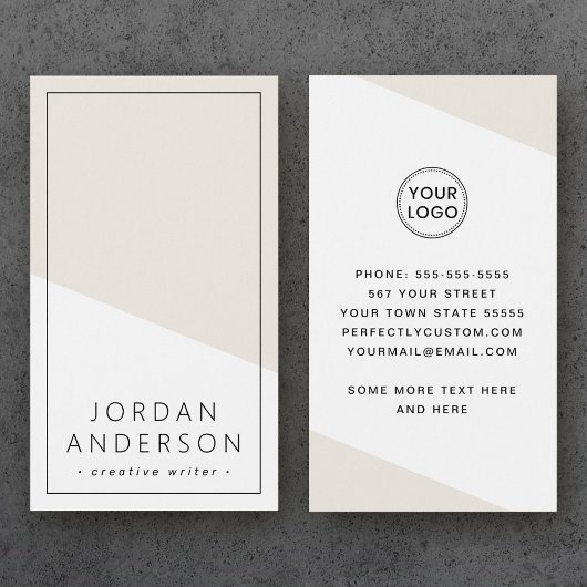 Carte de visite géométrique moderne clair brun bru