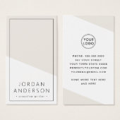 Carte de visite géométrique moderne clair brun bru (Devant & derrière)