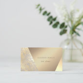 Carte De Visite Géométrique Moderne Classique, Faux Gold Stripe, (Debout devant)