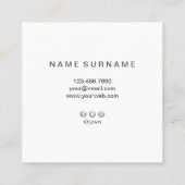 Carte de visite géométrique moderne de carré (Dos)