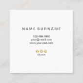 Carte de visite géométrique moderne de carré de (Dos)