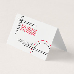 Carte De Visite Géométrique moderne élégant simple rouge noir blan