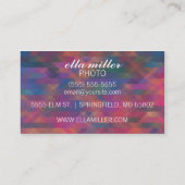 Carte de visite géométrique multicolore rose (Dos)