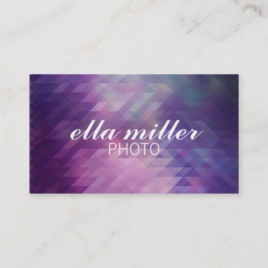 Carte de visite géométrique multicolore violet (Devant)