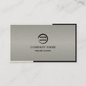 Carte De Visite Géométrique Noir et Blanc Argent (Devant)