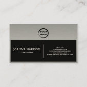 Carte De Visite Géométrique Noir et Blanc Argent (Dos)